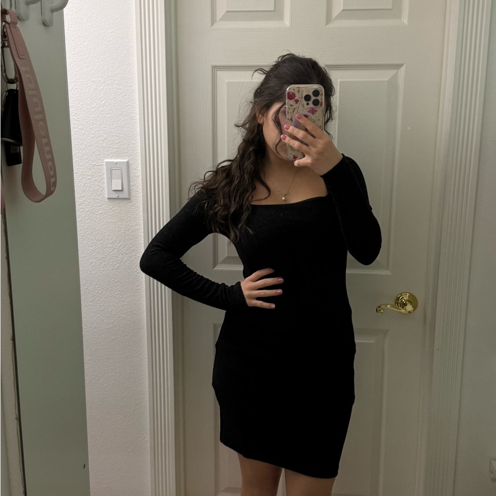 H&M Black Long Sleeve Dress